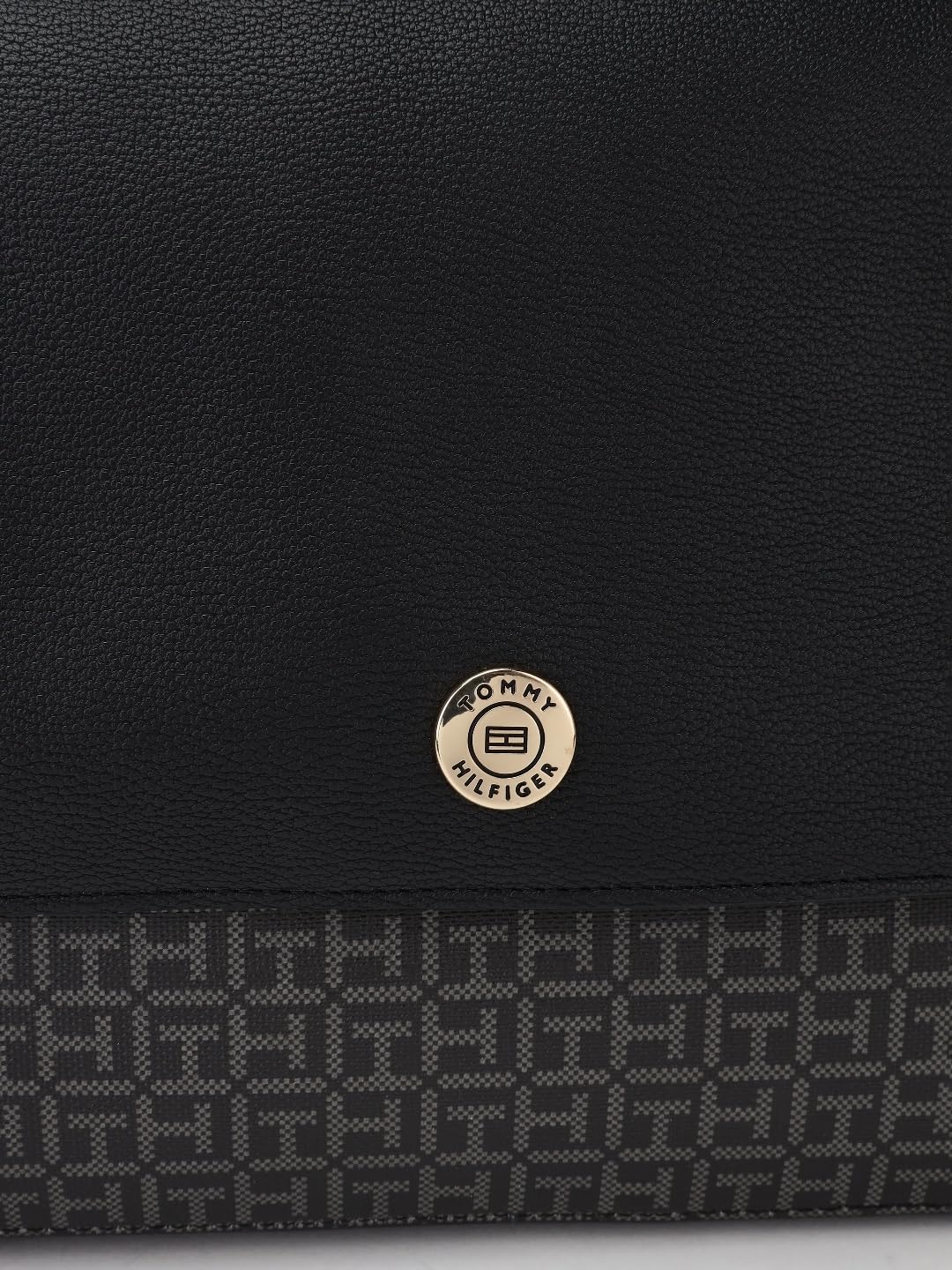 Tommy Hilfiger Logo Black Pvc Tote Bag