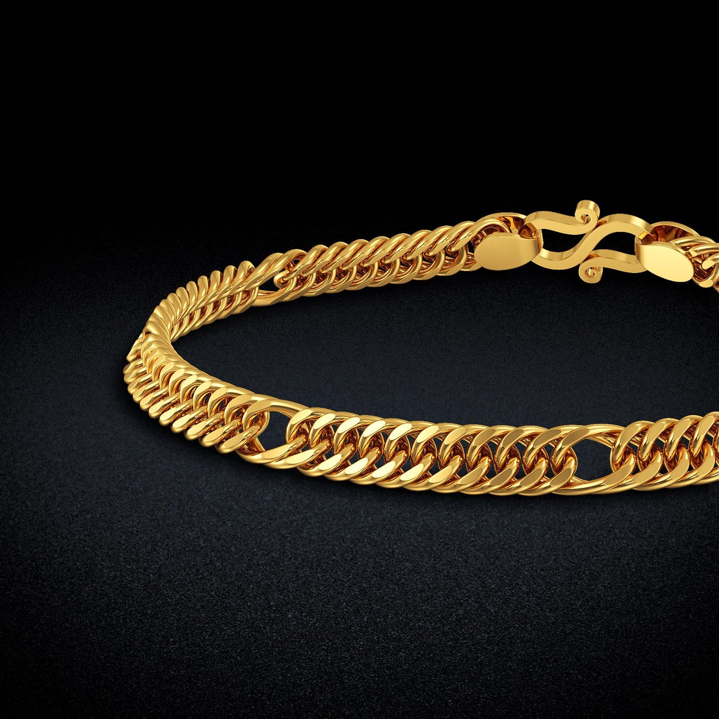 Joyalukkas 22k (916) Purity BIS Certified Captivation Gold Bracelets For Men