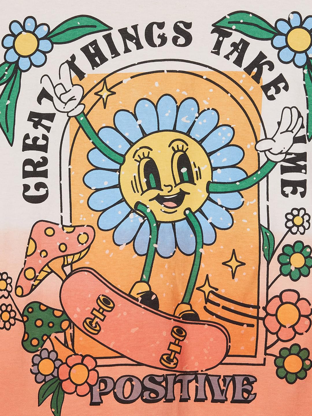 Max Girls Oversized Back Printed T-Shirt (S24EKT20BEIGE)_13-14Y