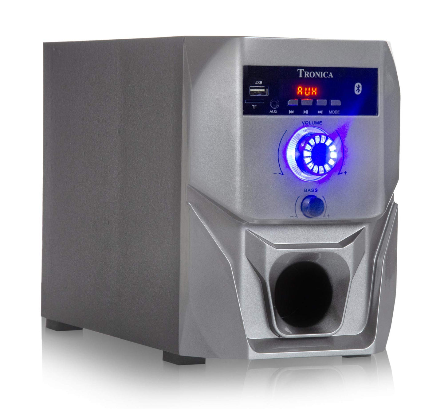 TRONICA Bluetooth Speakers: Super King 40W 5.1 Home Theater System with FM/PenDrive/SD Card/Mobile/Aux Support & Remote (5.1 Speaker Set Grey)