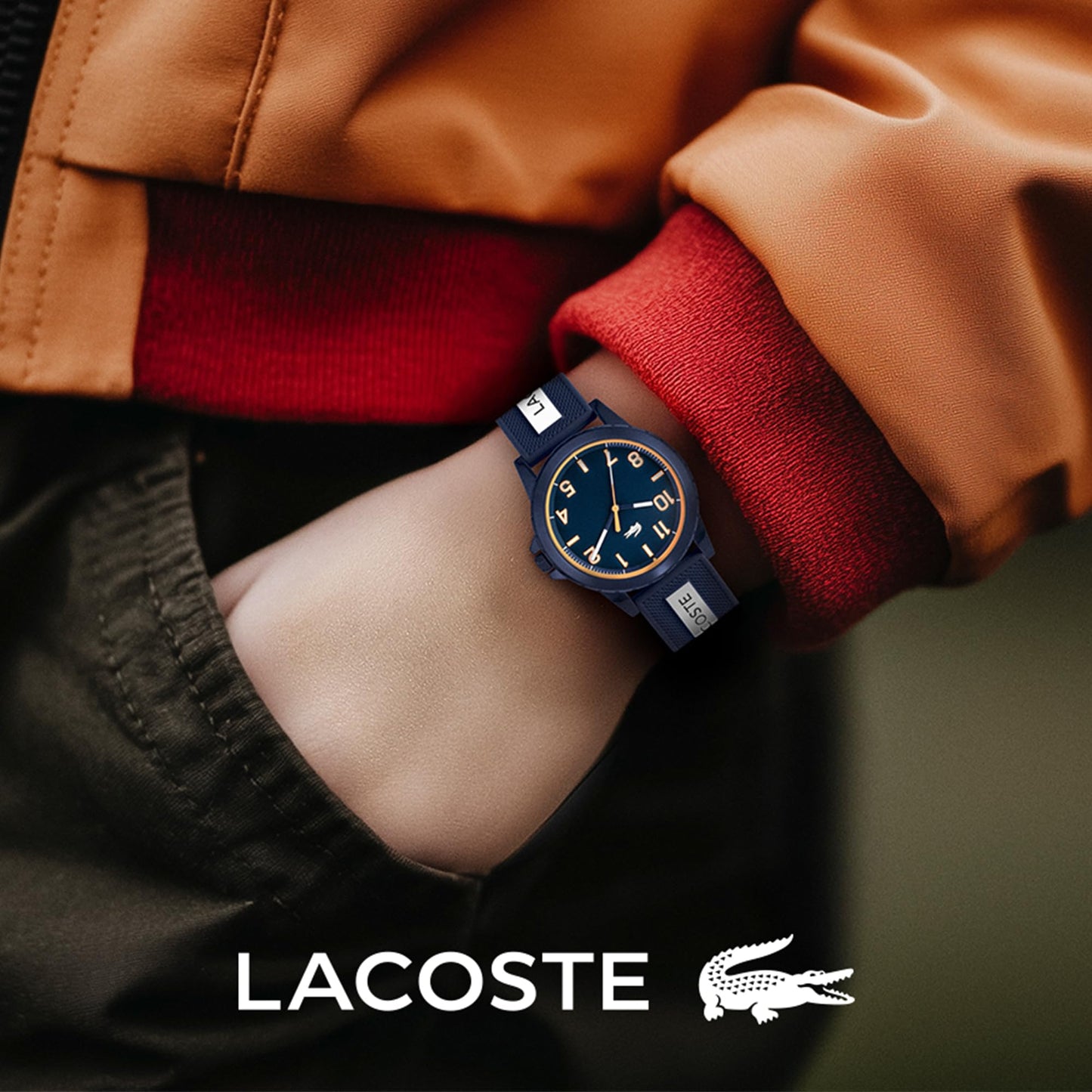 Lacoste Rider Qtz Basic Blue Round Dial Unisex Watch|Blue Silicone Material|Multi Color Band - 2020142