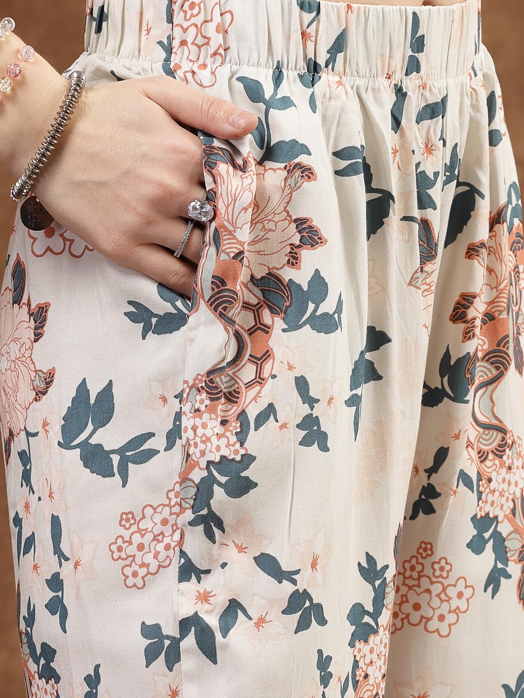 Nayam By Lakshita Floral Printed Tunic and Palazzo Co-ord Set for Women