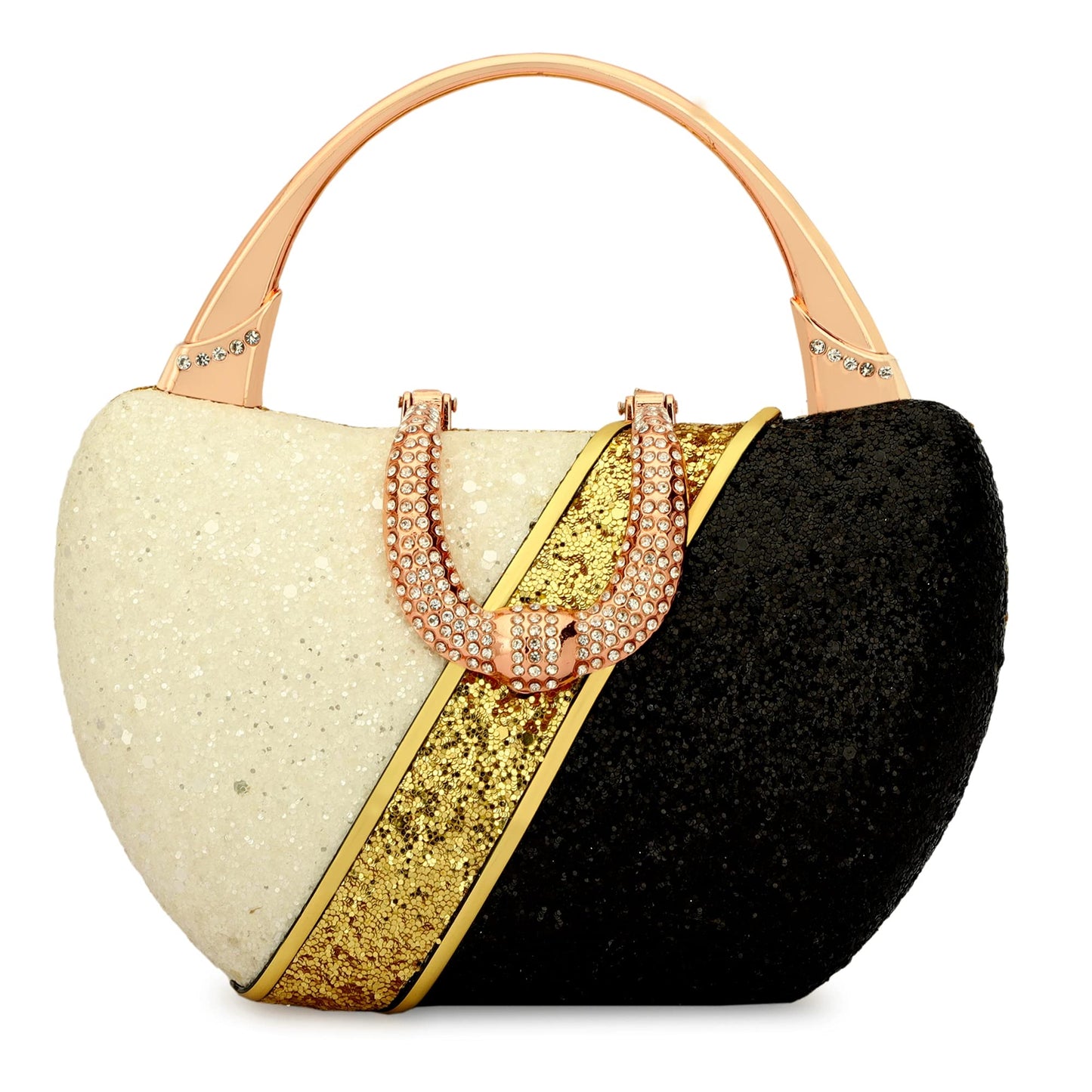 TOOBA Women Handicraft Hand Embroidered Box Clutch Bag Purse for Bridal, Casual, Wedding (BYG Glitter)