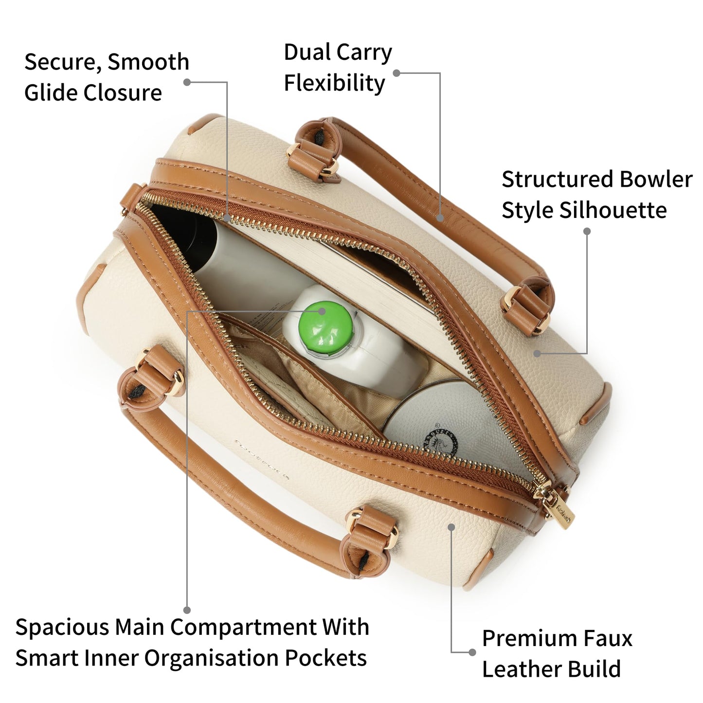 Fastrack Swirl Satchel | Women’s Faux-Leather Satchel| Dual Carry Handles, Adjustable Strap & Spacious Main Compartment