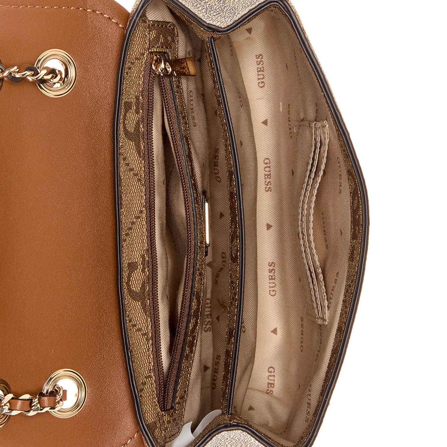 Guess Women's Latte Logo Printed Crossbody Bag| Ladies Purse Handbags | Gift For Ladies