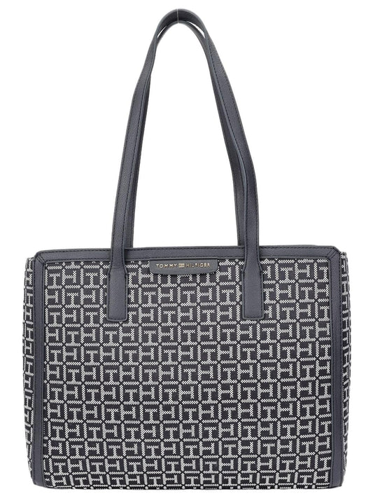 Tommy Hilfiger Logo Blue Polyester Tote Bag