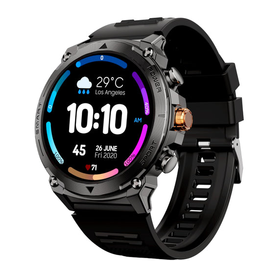 Nervfit Kinetic Pro2 Sports Smart Watch | 1.43'' TrueColor+ Super AMOLED with Always ON, High-Performance, Adventure Ready, Multi Sports Modes, BT Calling, Heart Rate, SpO2, BP, Music & Camera Control