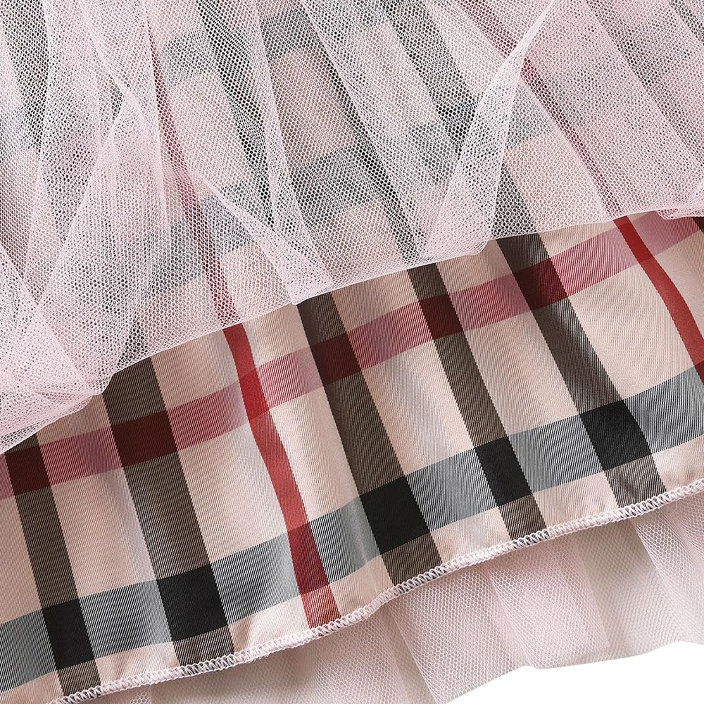 Hopscotch Girls Cotton And Polyester Checkered Casual Dress in Pink Color For Ages 3-4 Years (GOE-4079314)