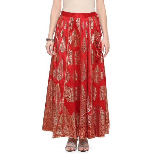 BIBA Women Printed Mix and Match(Skirt CO19862_RED_M)