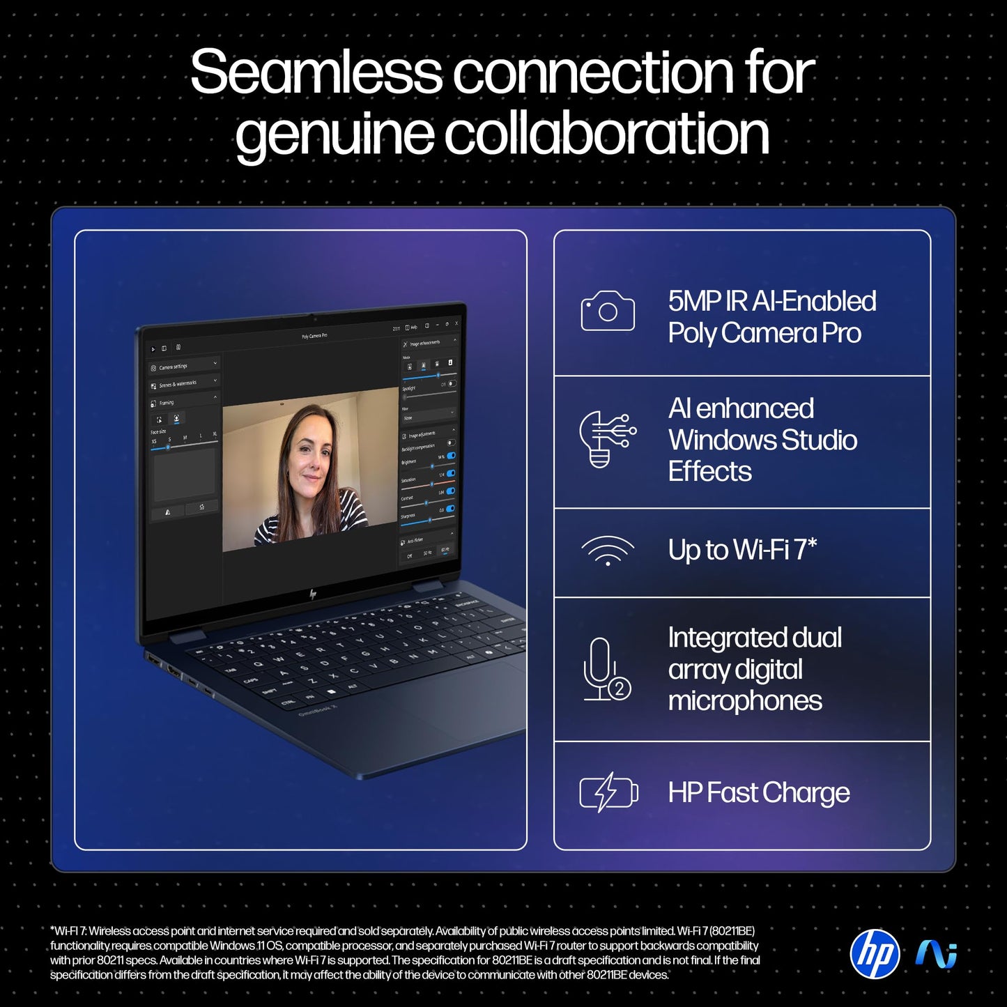 HP OmniBook X Flip (Previously Envy), Intel Core Ultra 7 258V Next Gen AI Laptop, 47 Tops (32GB LPDDR5X, 1TB SSD) 3K,OLED, 0.2ms,14''/35.6cm Touch, Win11, Office24, Blue, 1.38kg, 5MP Camera, fm0029TU