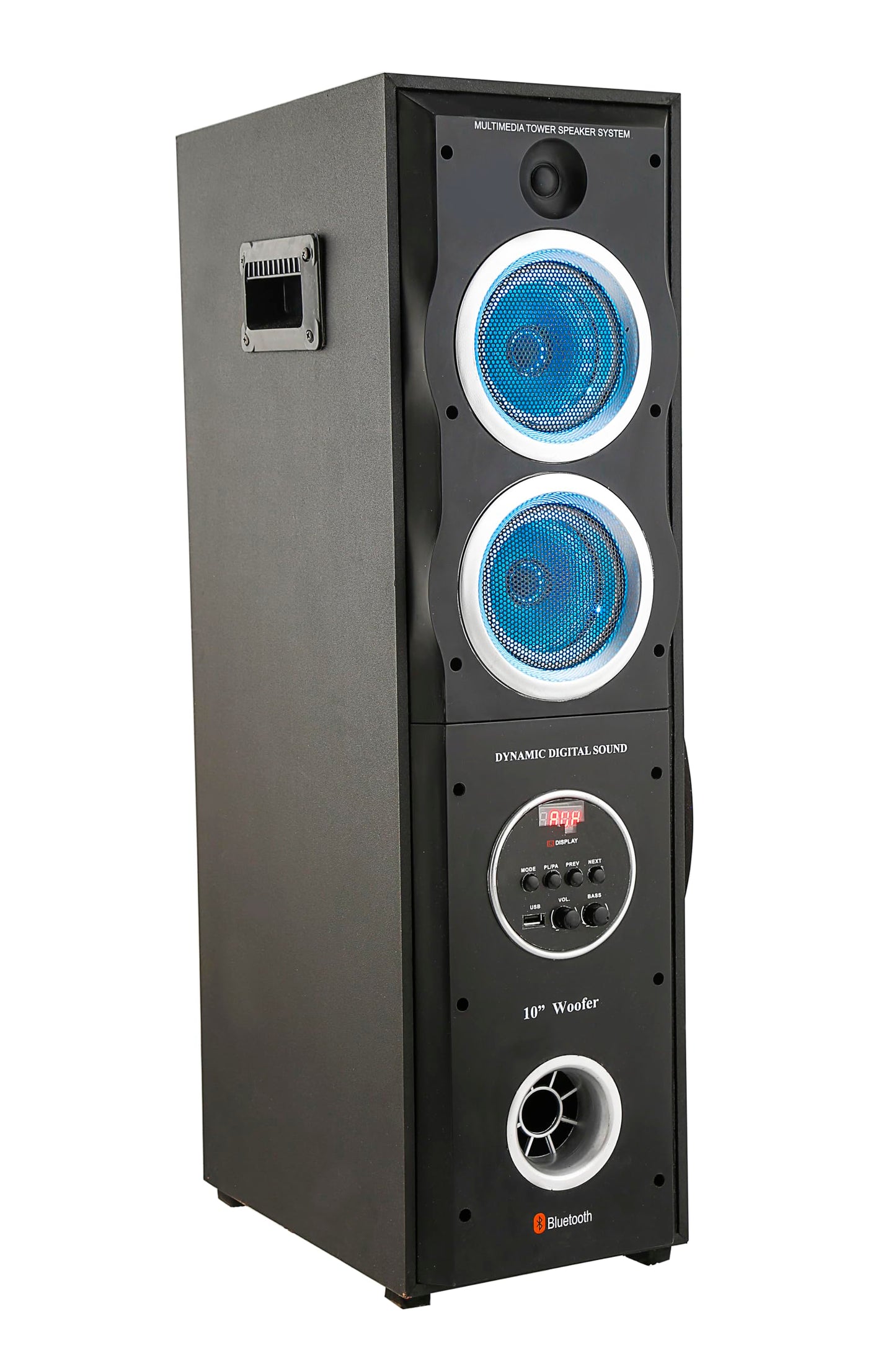 TECHXEWOO TS7777 Home Theater Party Speaker with 10" WOOFER and Dual MID Range Speakers, Bluetooth, USB, Digital FM,TWS, INBUILT Karaoke and Wide CONNECTIVITY Options VIA AUX in.