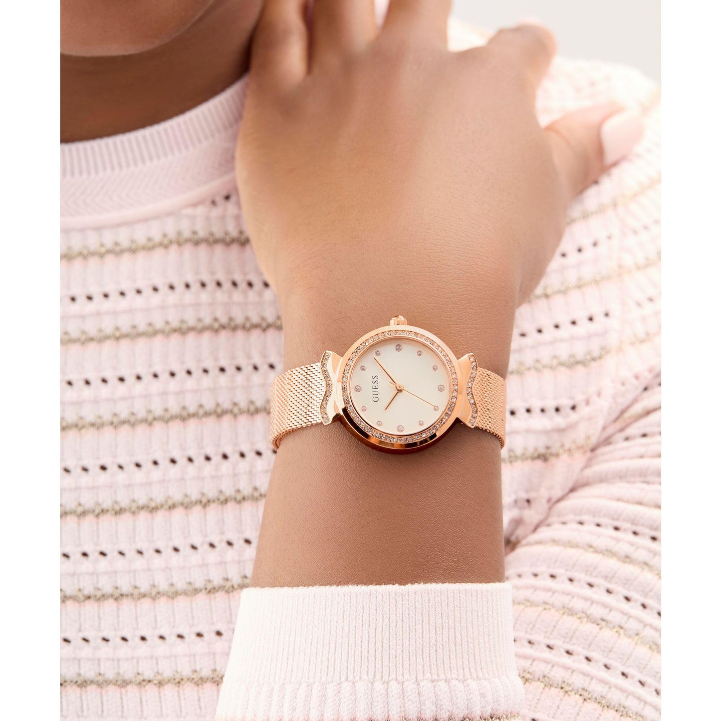 Guess Mermaid White Round Dial Analog Women's Watch - GW0866L3