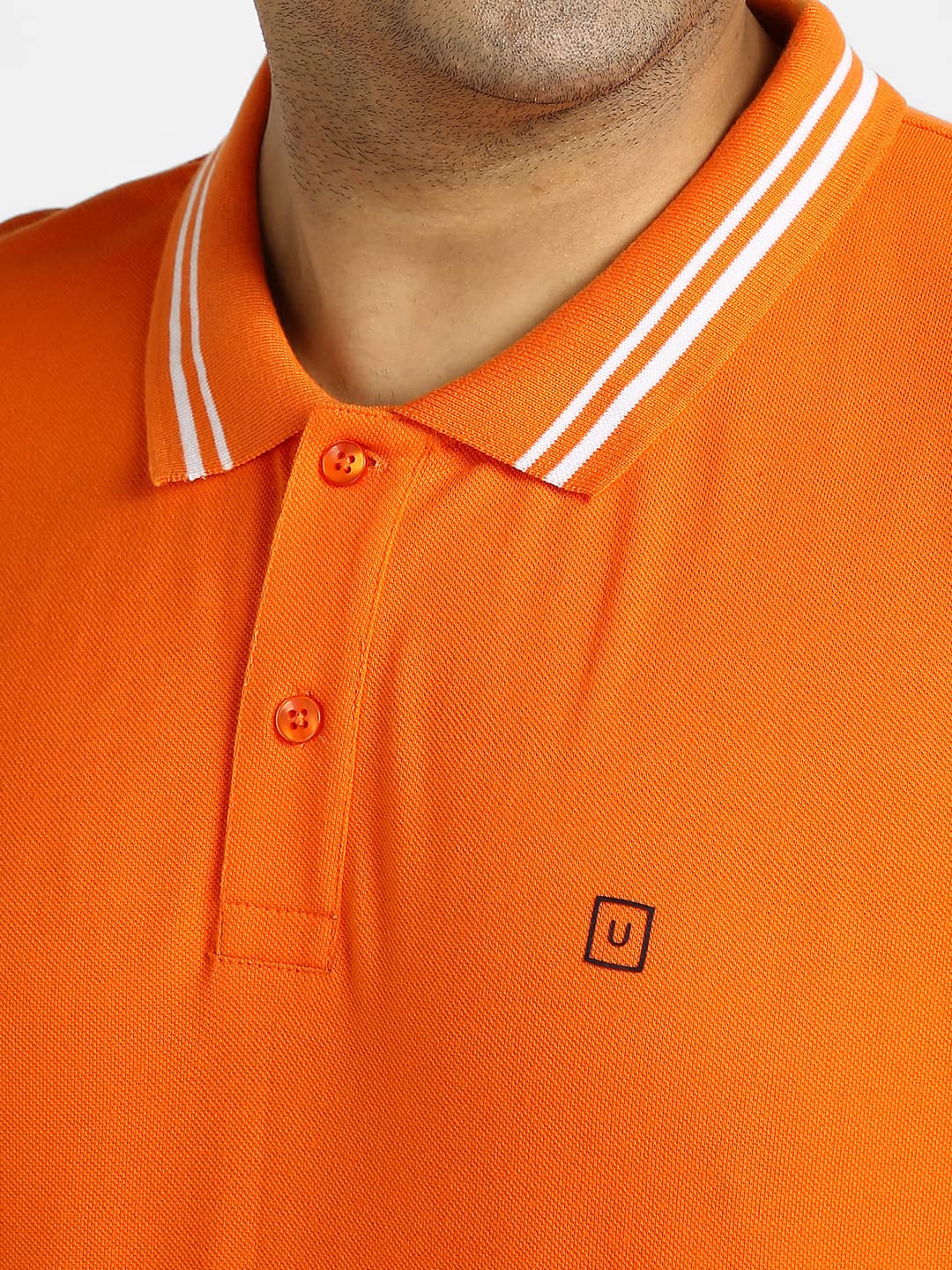 Urbano Plus Men's Orange Solid Regular Fit Half Sleeve Cotton Polo T-Shirt (pluspolosolp-033-orange-3xl)