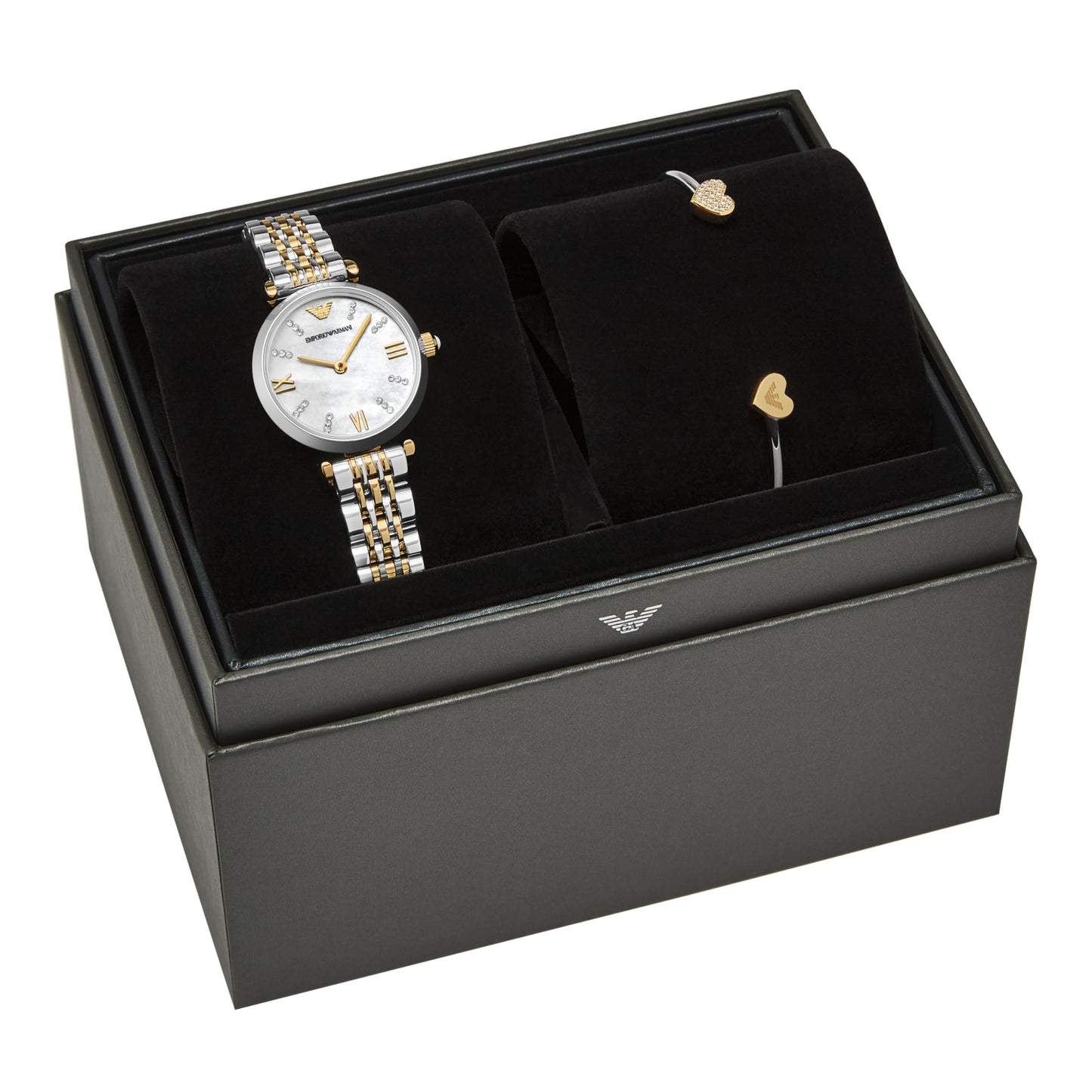 Emporio Armani Analog White Dial Women's Watch-AR80078SET