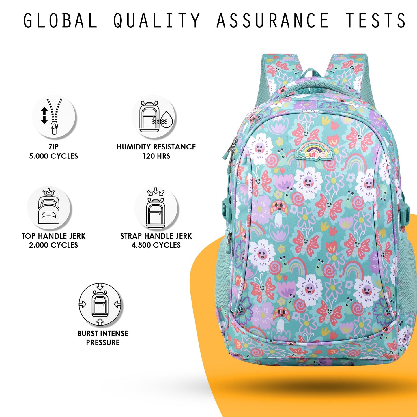 BEAUTY GIRLS BY HOTSHOT |SCHOOL BAG|TUTION BAG|COLLEGE BACKPACK|FOR GIRLS & WOMEN|18.5 INCH|32 L WATER RESISTANT |SCHOOL BAG FOR GIRLS