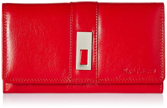 Calfnero Red-Multi Women's Wallet (MK-57-Red-Multi)