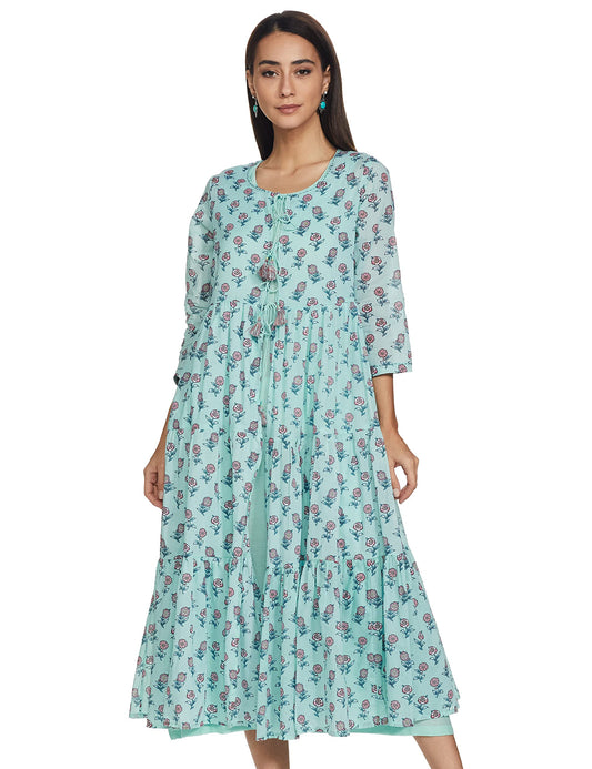 BIBA Women Printed Mix and Match(Casual D1331_Turquoise_42)