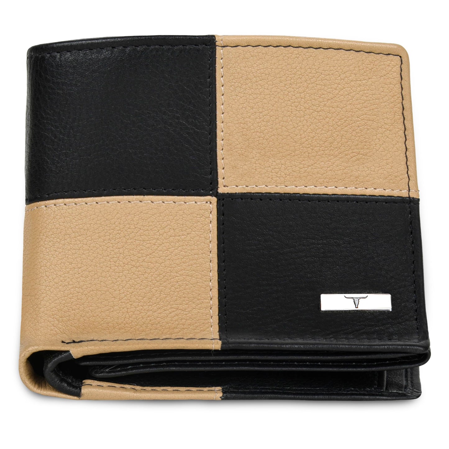 URBAN FOREST Chester Black/Beige Leather Wallet for Men