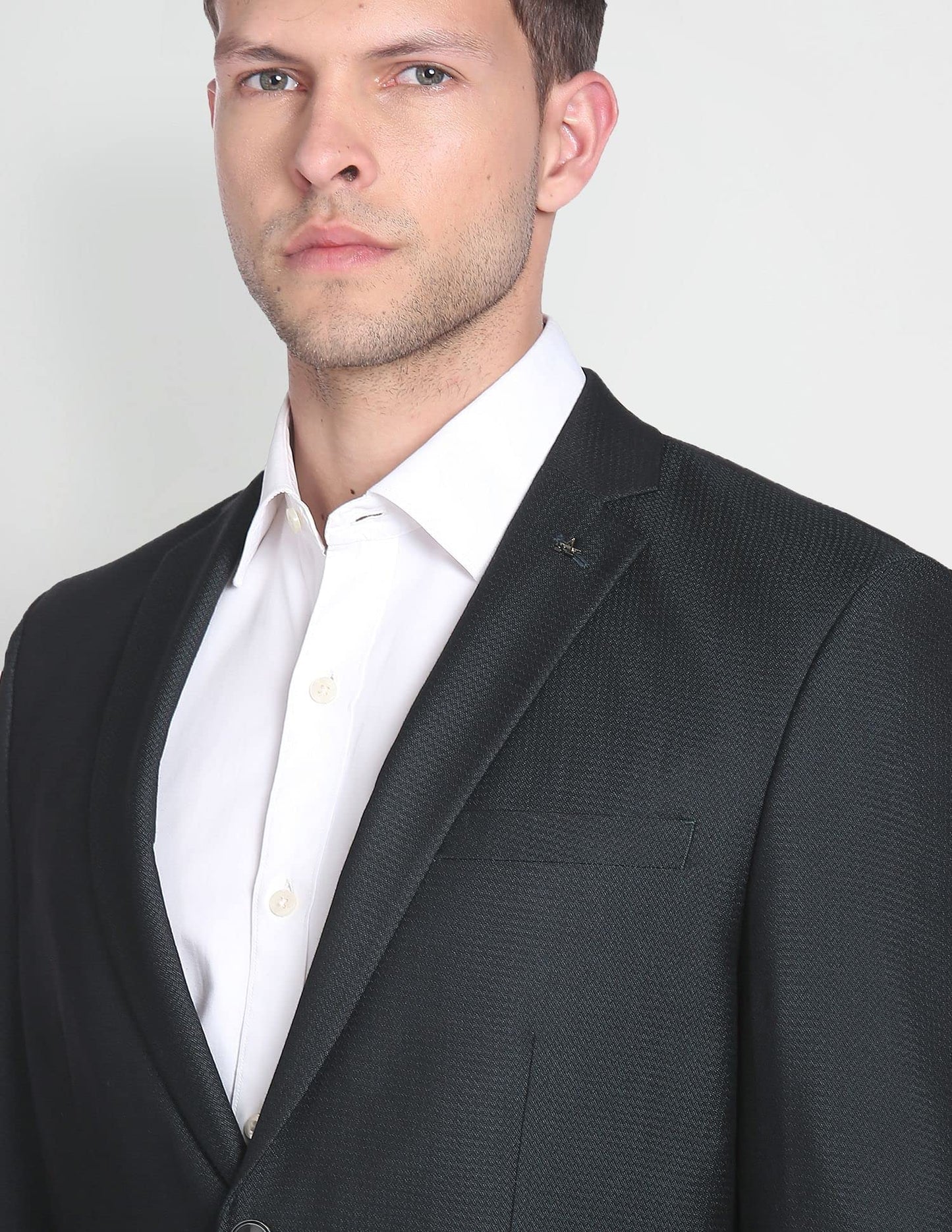 Arrow Men's Cotton Single Breasted Suits (ARAFSU5570_Green