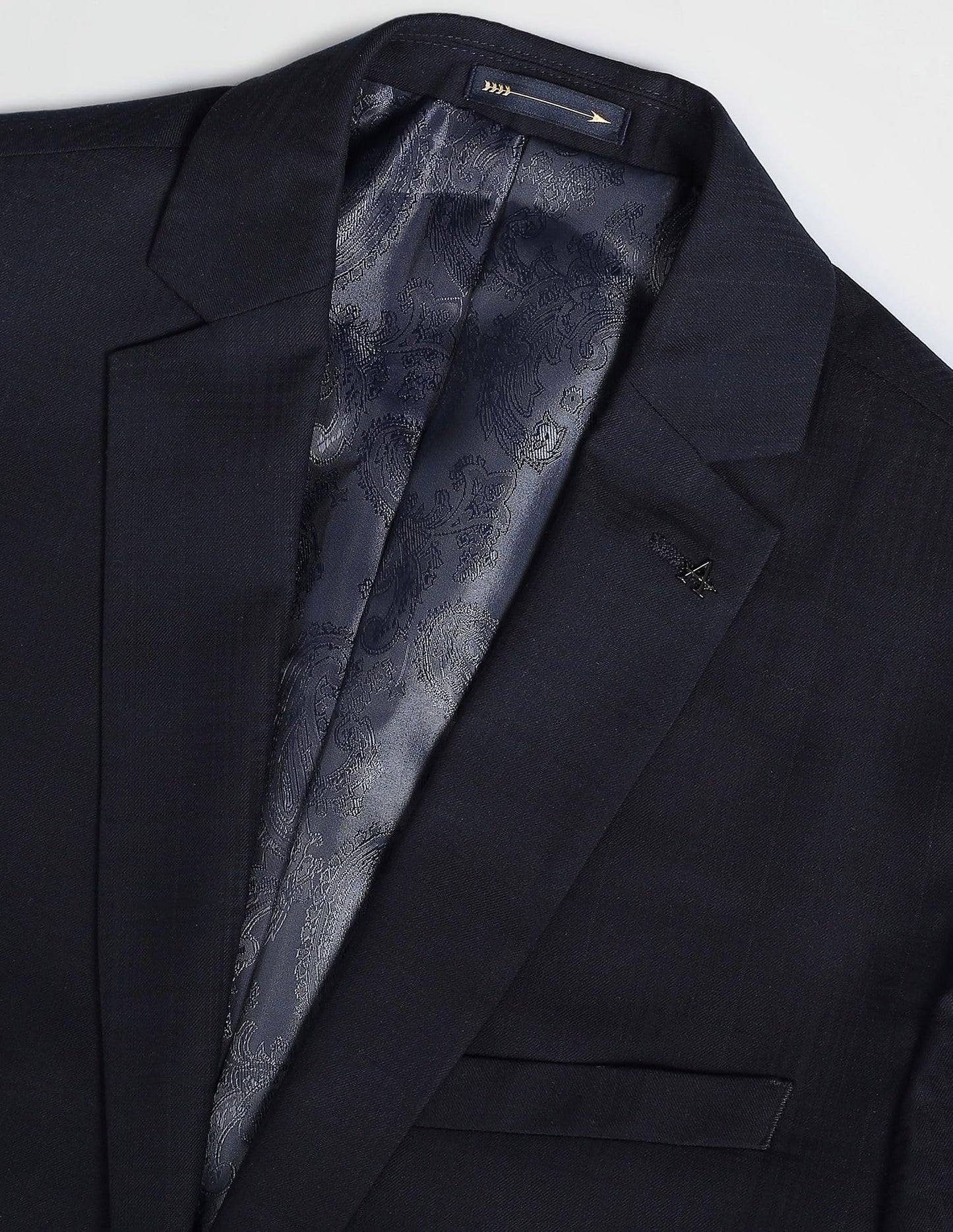 Arrow Men's Polyester Single Breasted Business Suit Pants Set (ARAFSU5522_Navy