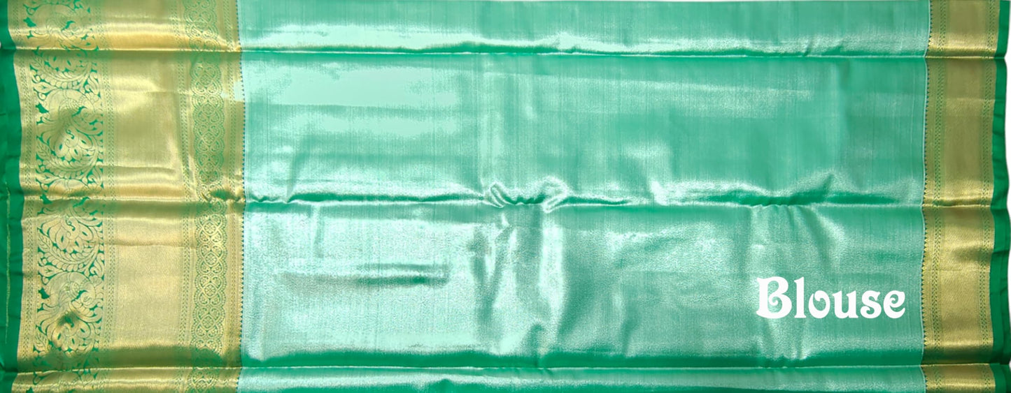 VFCollections Women's Kanchipuram Silk Pure Pattu Sarees With Blouse (VFC551-1)