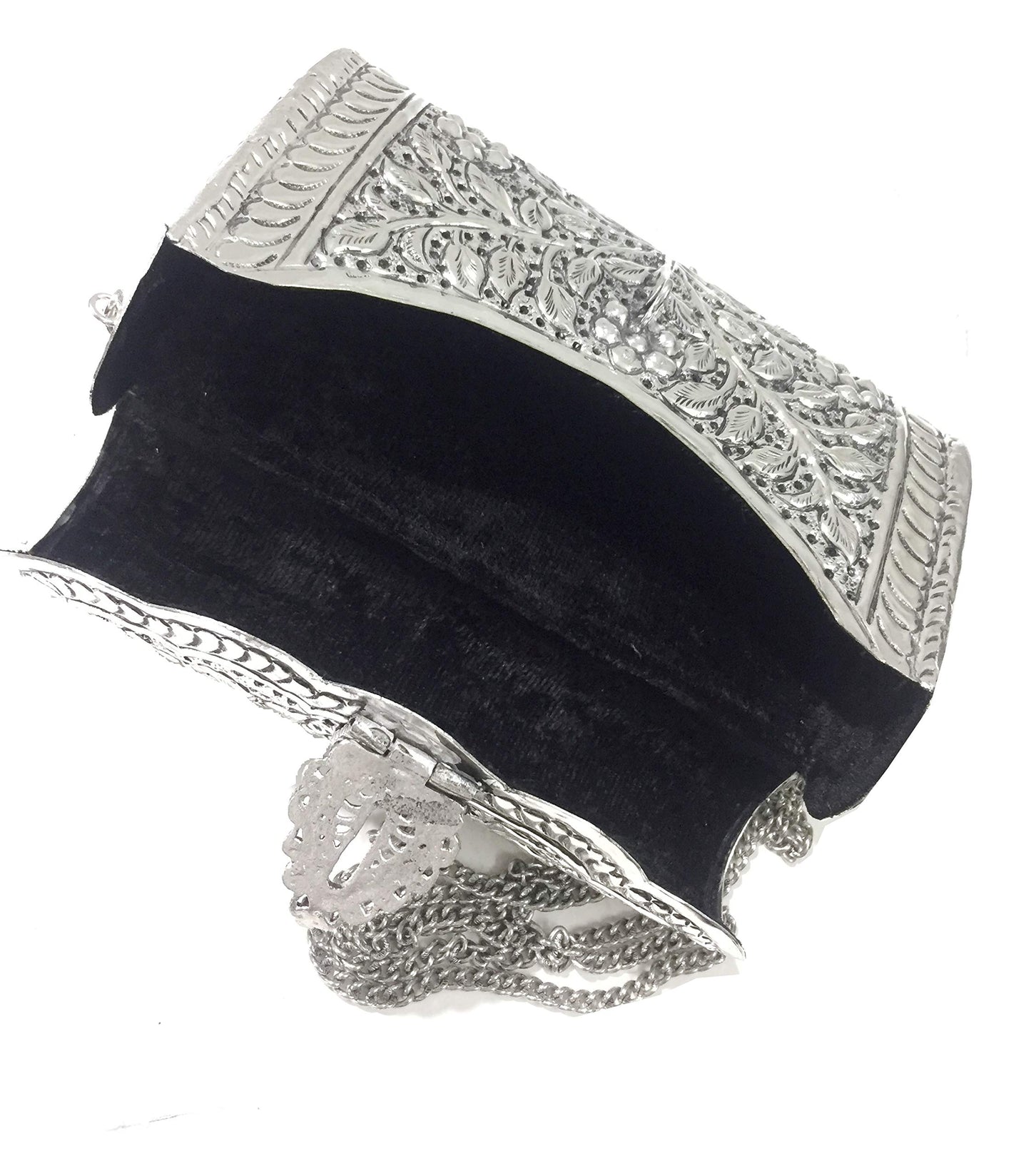 Trend Overseas Women gift Silver Brass Metal bag Bridal Clutch Girls Party Purse