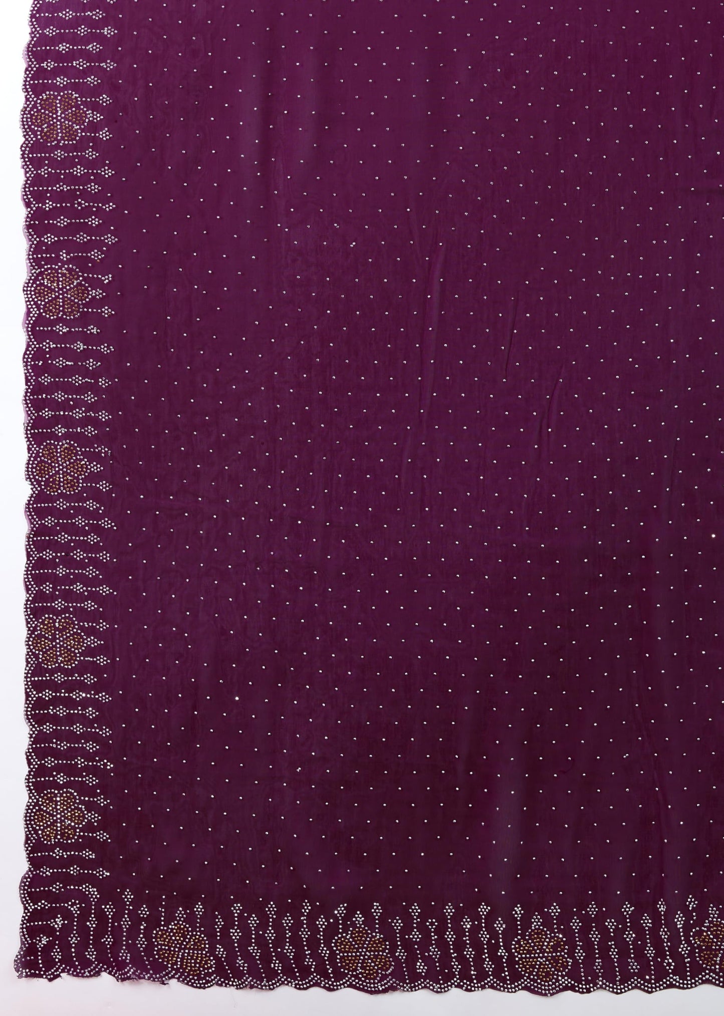 TRENDMALLS Women's Silk Siroski Work Saree with Unstitch Blouse Piece (K1155-Purple)