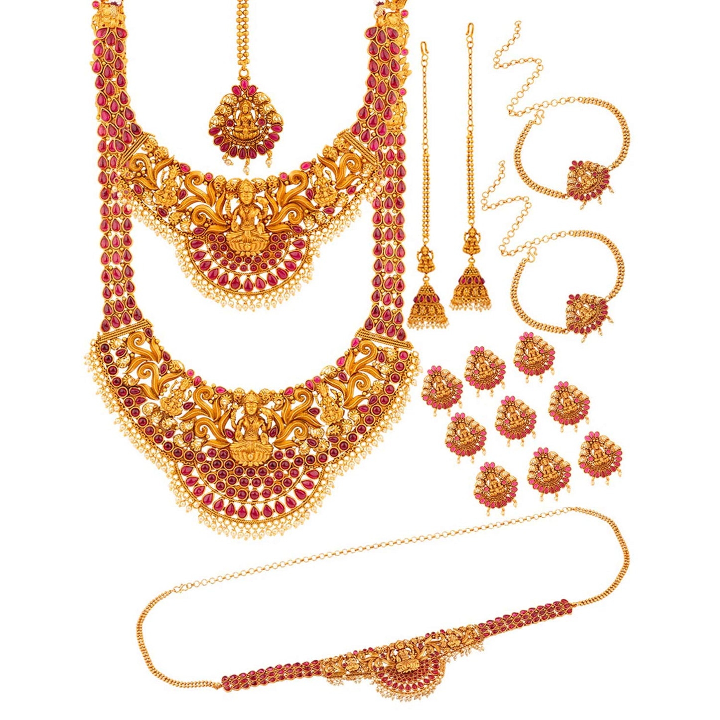 VOYLLA Southern Bridals Jewellery Set for Women (Golden) (8907617985404)