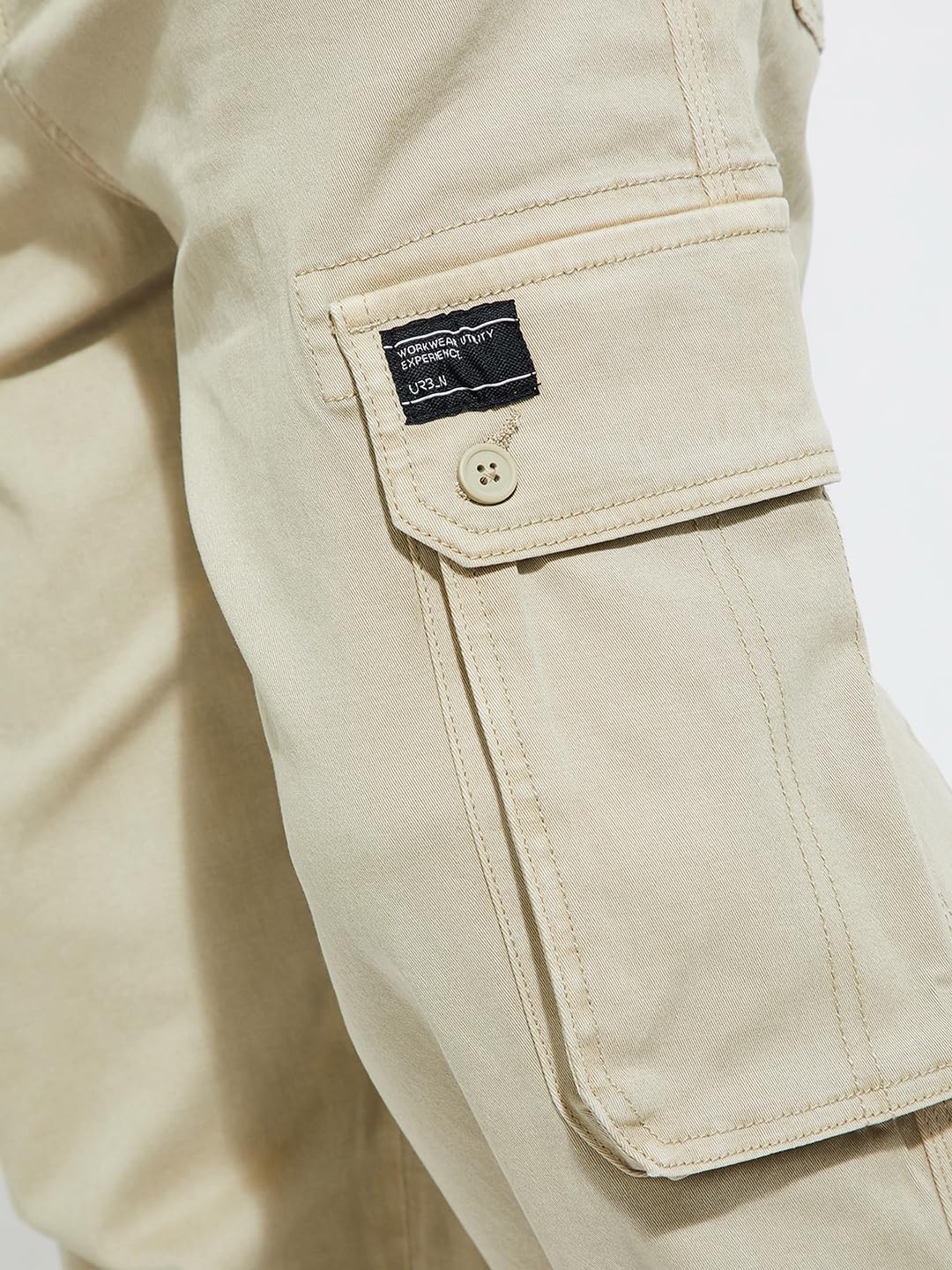 Max URB_N Men Relaxed Fit Cargo Trousers (Khaki_30)