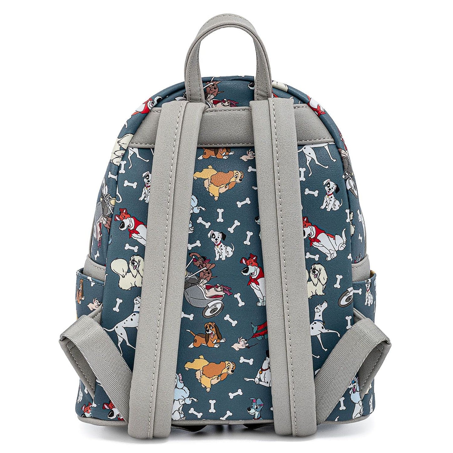 Loungefly Disney Dogs Mini-Backpack Handbag All Over Print Lady Tramp Dalmatians, Grey, Mini