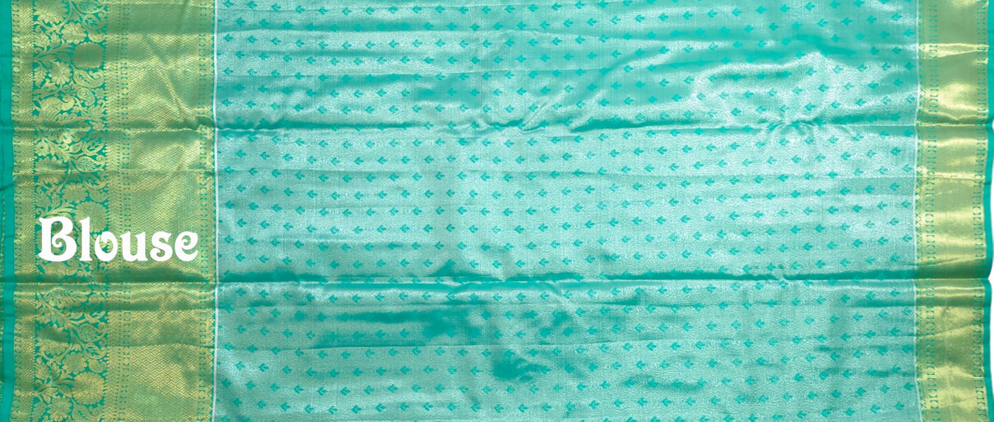 VFCollections Women's Kanchipuram Silk Pure Pattu Sarees With Blouse