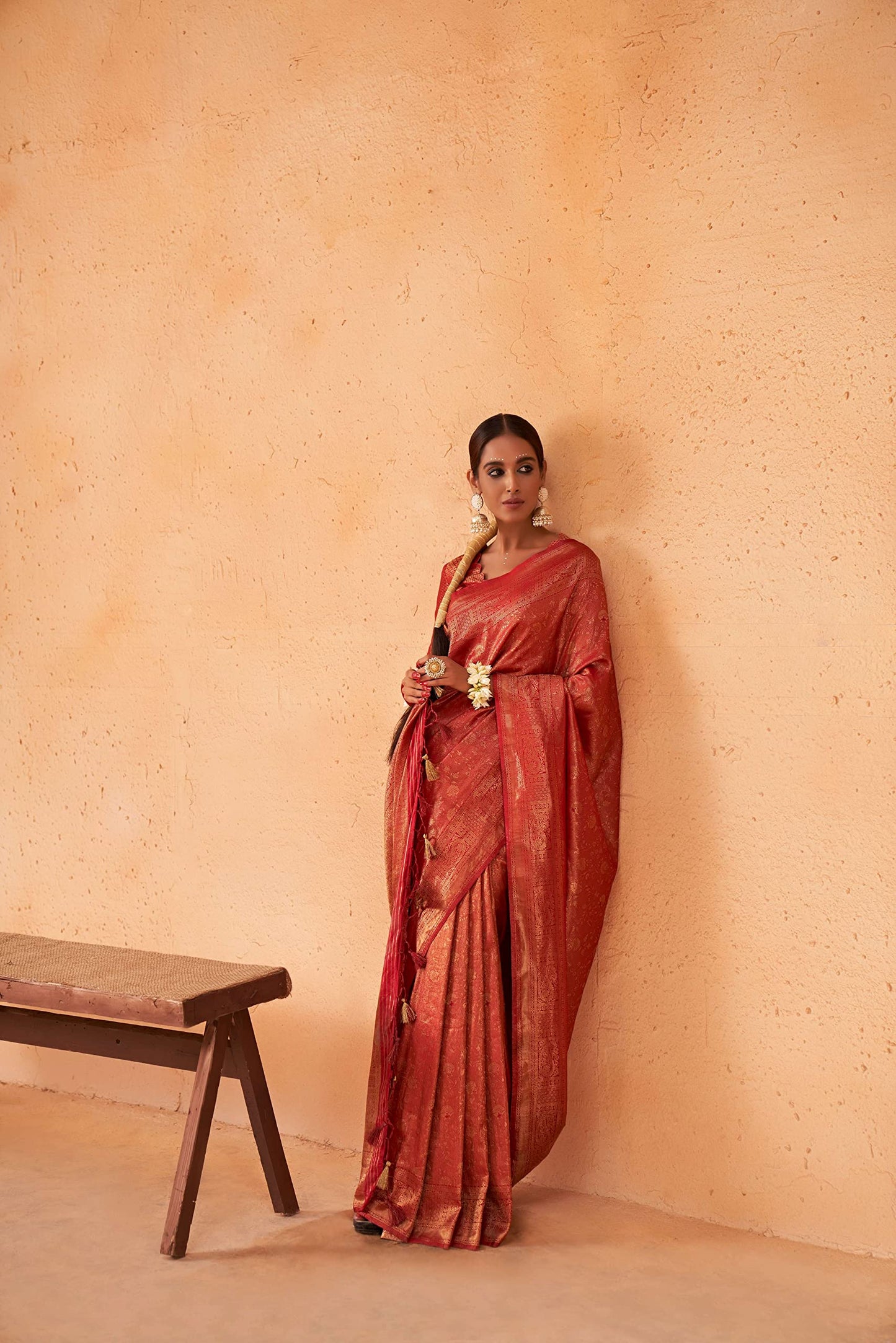 Vardha Women's Kanchipuram Art Silk Saree with Unstitched Blouse Piece - Tissue Zari Woven Work Sarees for Wedding (Ayanti Silk_513)