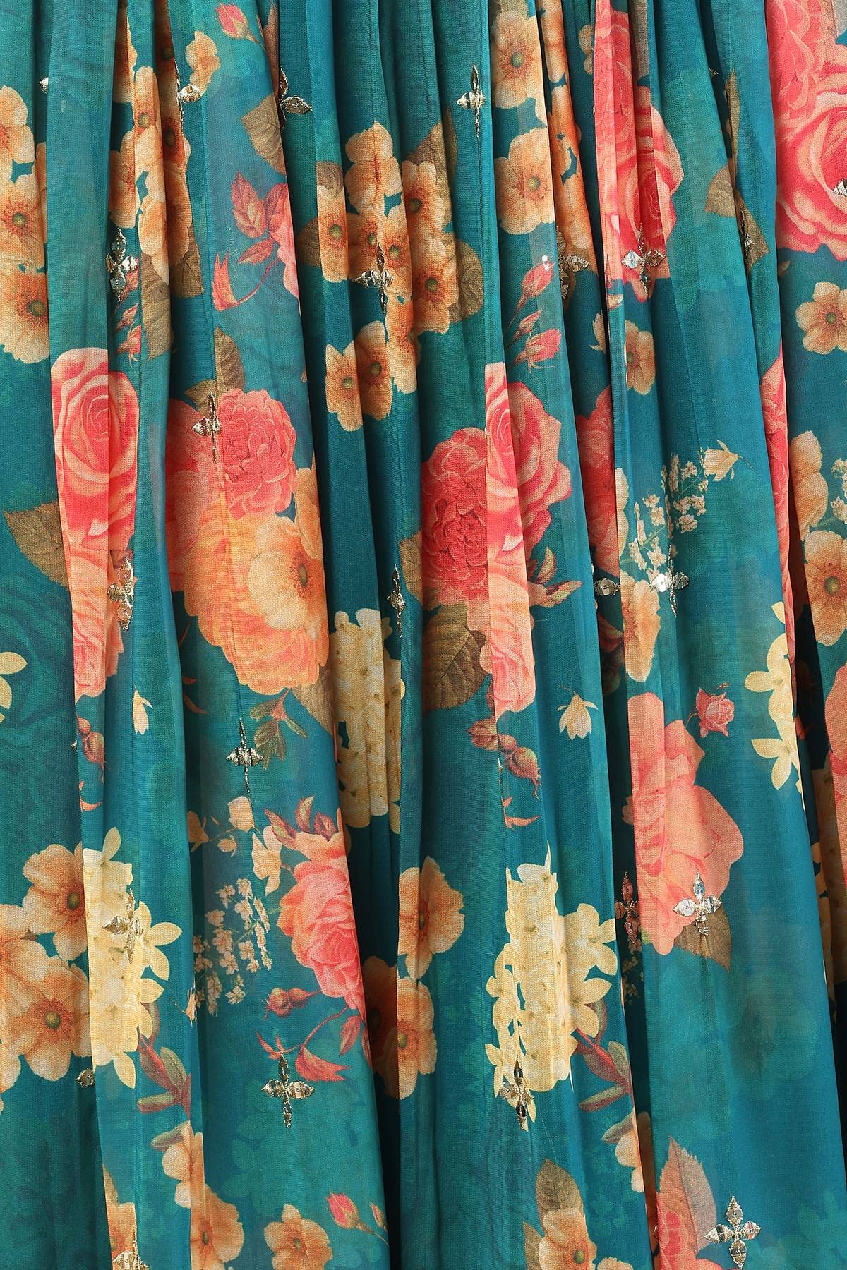 Soch Female Green Floral printed Lehenga choli set