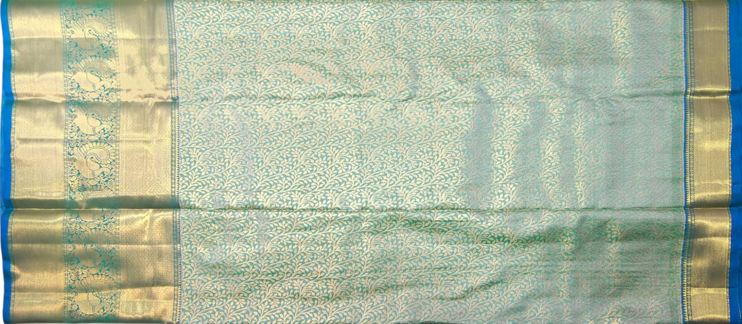 VFCollections Women's Kanchipuram Silk Pure Pattu Sarees With Blouse (VFC652-1)