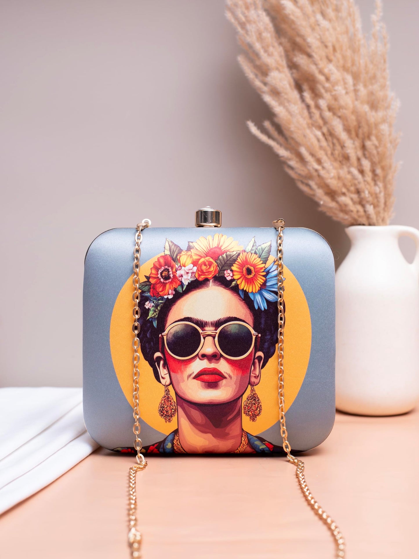 Artklim Printed Clutch Bag For Women With Detachable Strap