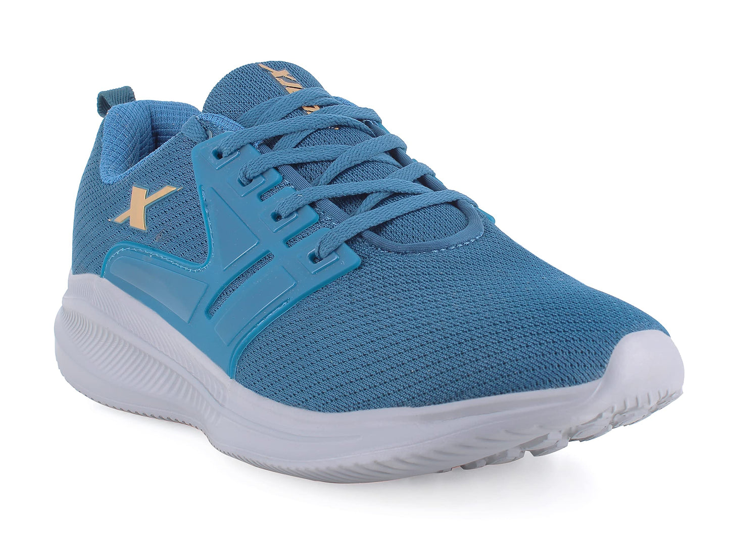 SPARX Mens SX0719G T. Blue Gold Running Shoe - 8 UK(SX0719G)