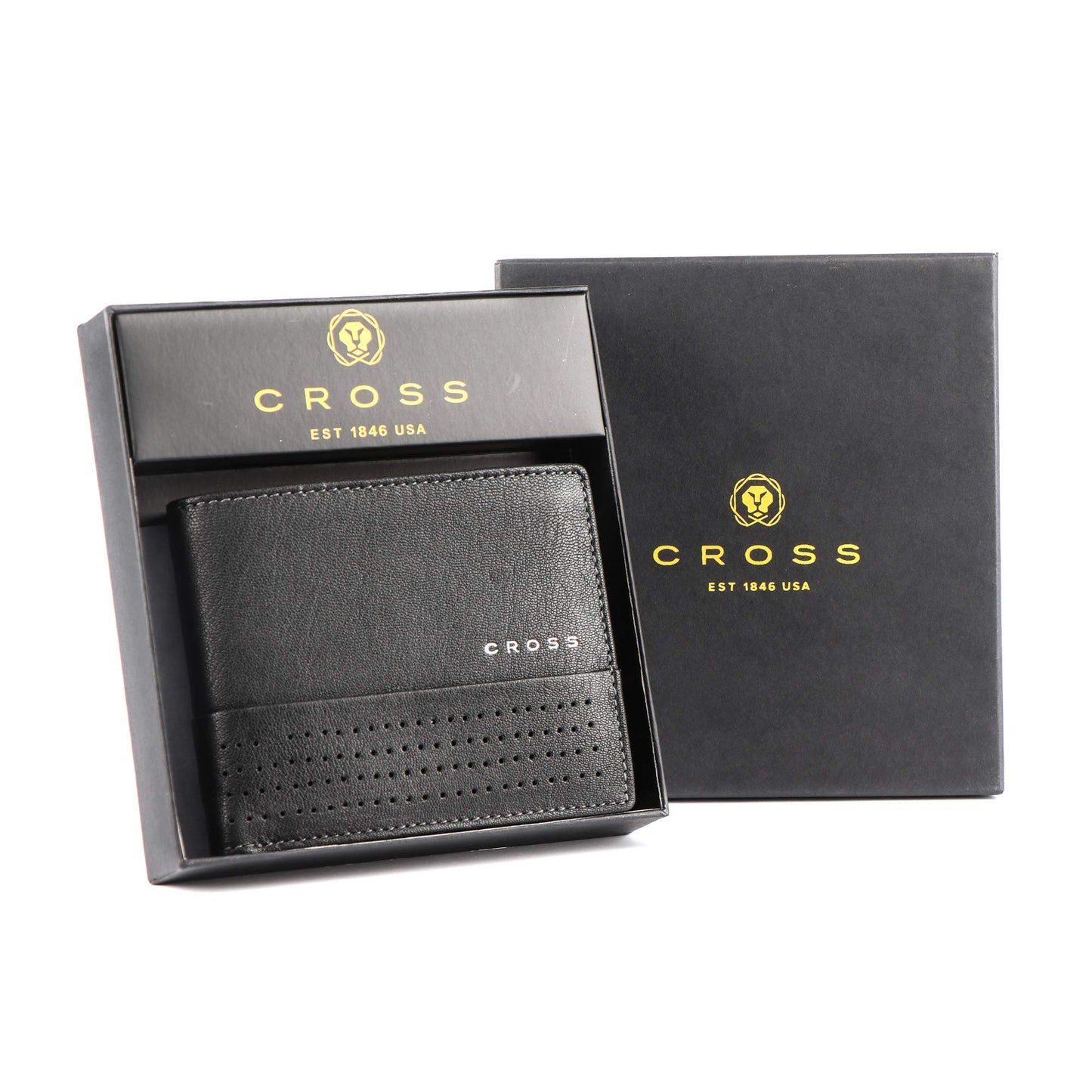 Cross Erie Men's Leather Bi Fold Coin Wallet -Black