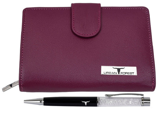 URBAN FOREST Tammy Lilac Leather Wallet Combo Gift Set for Women