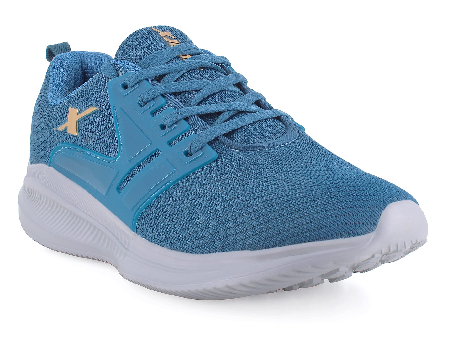 SPARX Mens SX0719G T. Blue Gold Running Shoe - 8 UK(SX0719G)