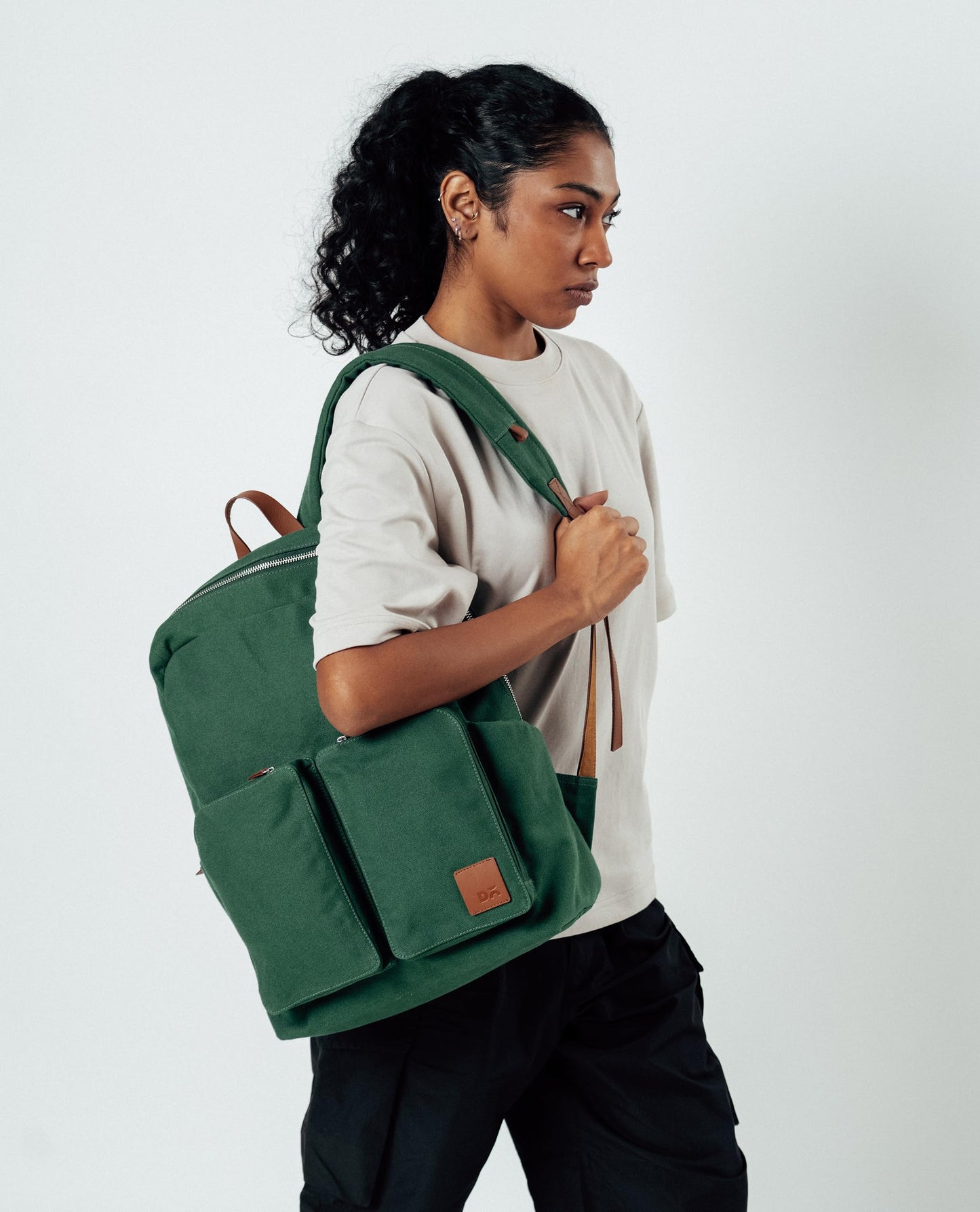 DailyObjects Forest Green Field Backpack| Casual Laptop Bag with Luggage Sleeve | Unisex Travel Backpack | Made of Durable Canvas Material | Zippered Compartments with Pockets