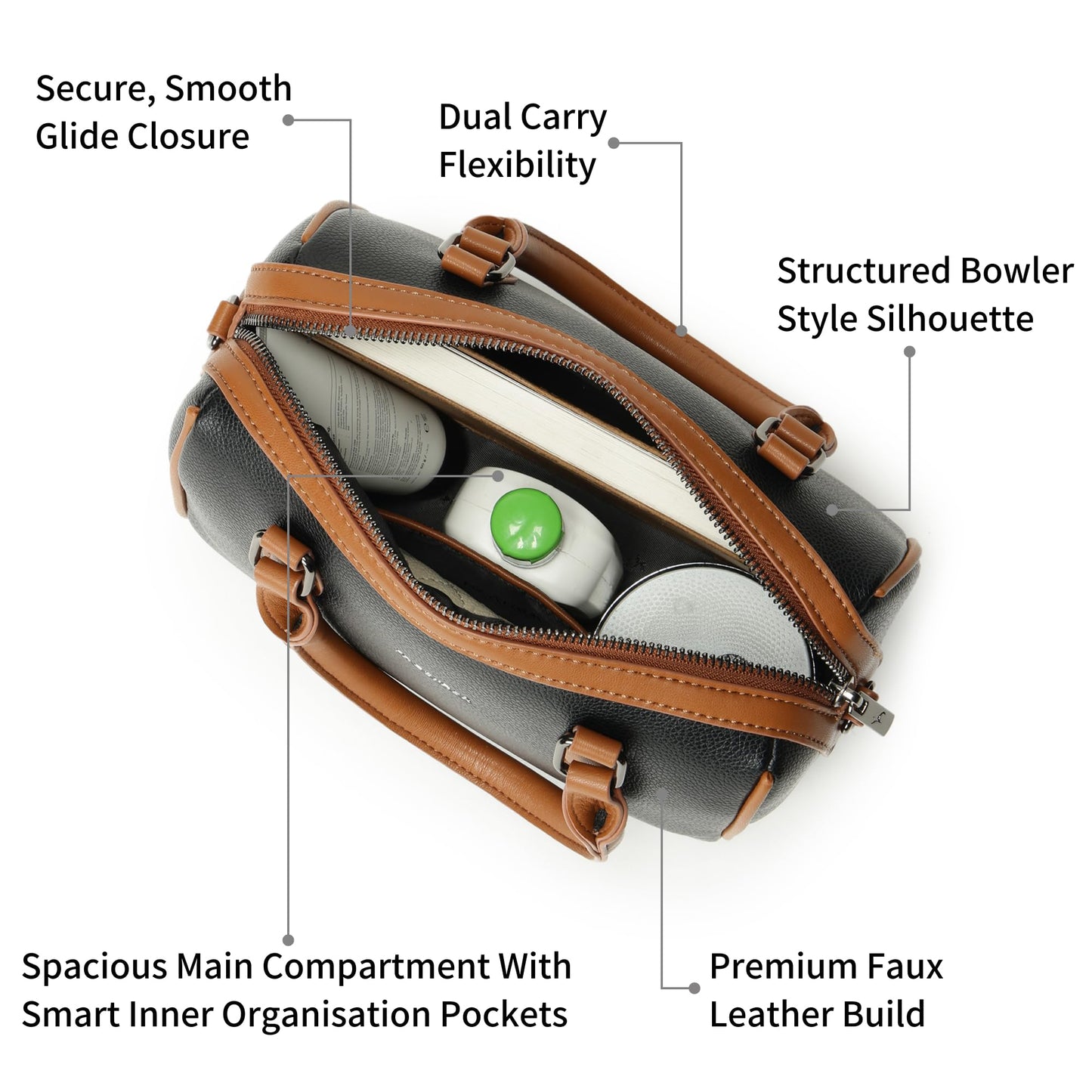 Fastrack Swirl Satchel | Women’s Faux-Leather Satchel| Dual Carry Handles, Adjustable Strap & Spacious Main Compartment