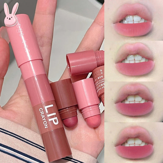 GEGE BEAR L'Amour 4-in-1 Velvet Matte Lipstick Crayon – Compact Design, Vibrant Shades, Long-Lasting & Smooth Application (SET 01, PACK OF 1)