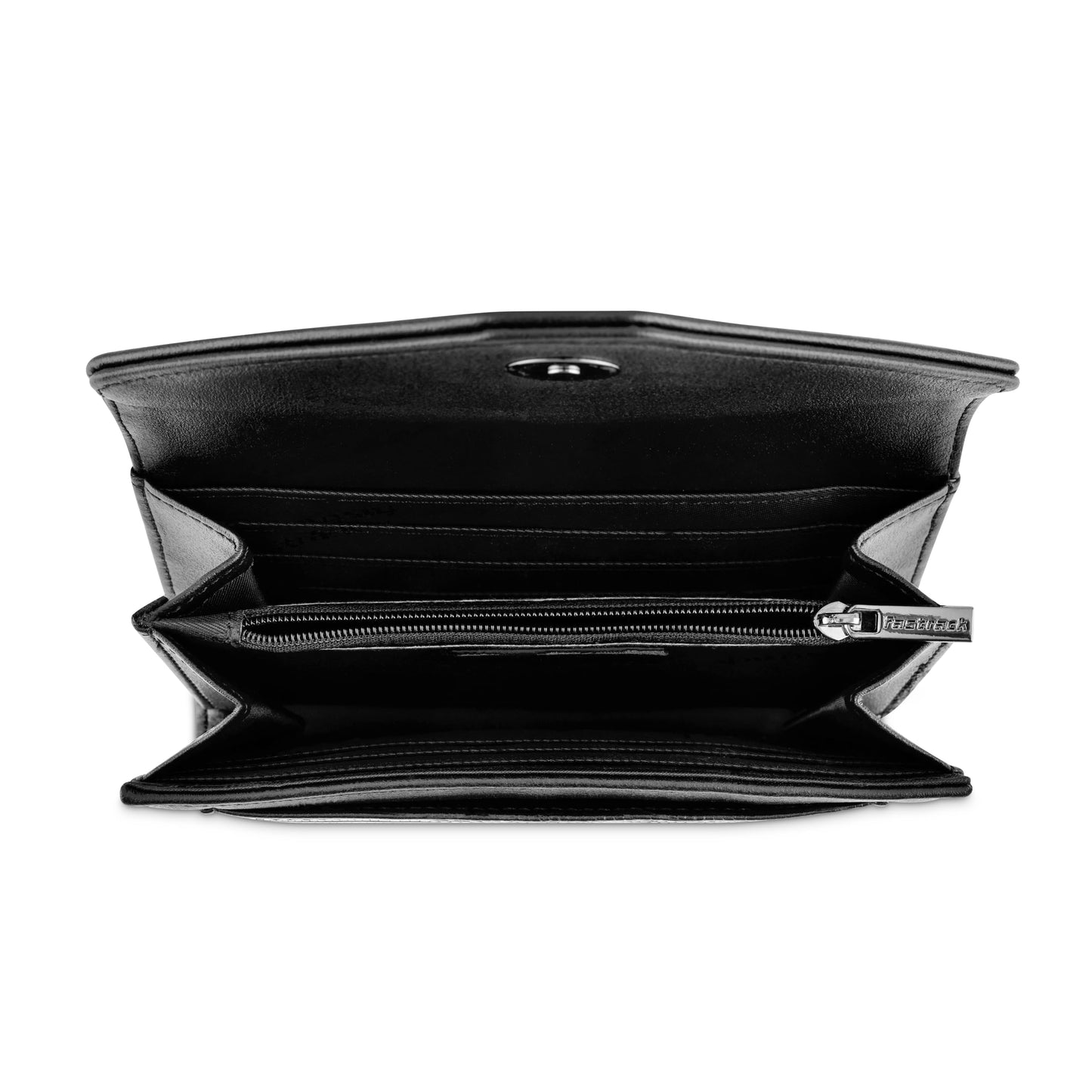 Fastrack Women's Faux Leather Casual Wallet,Black