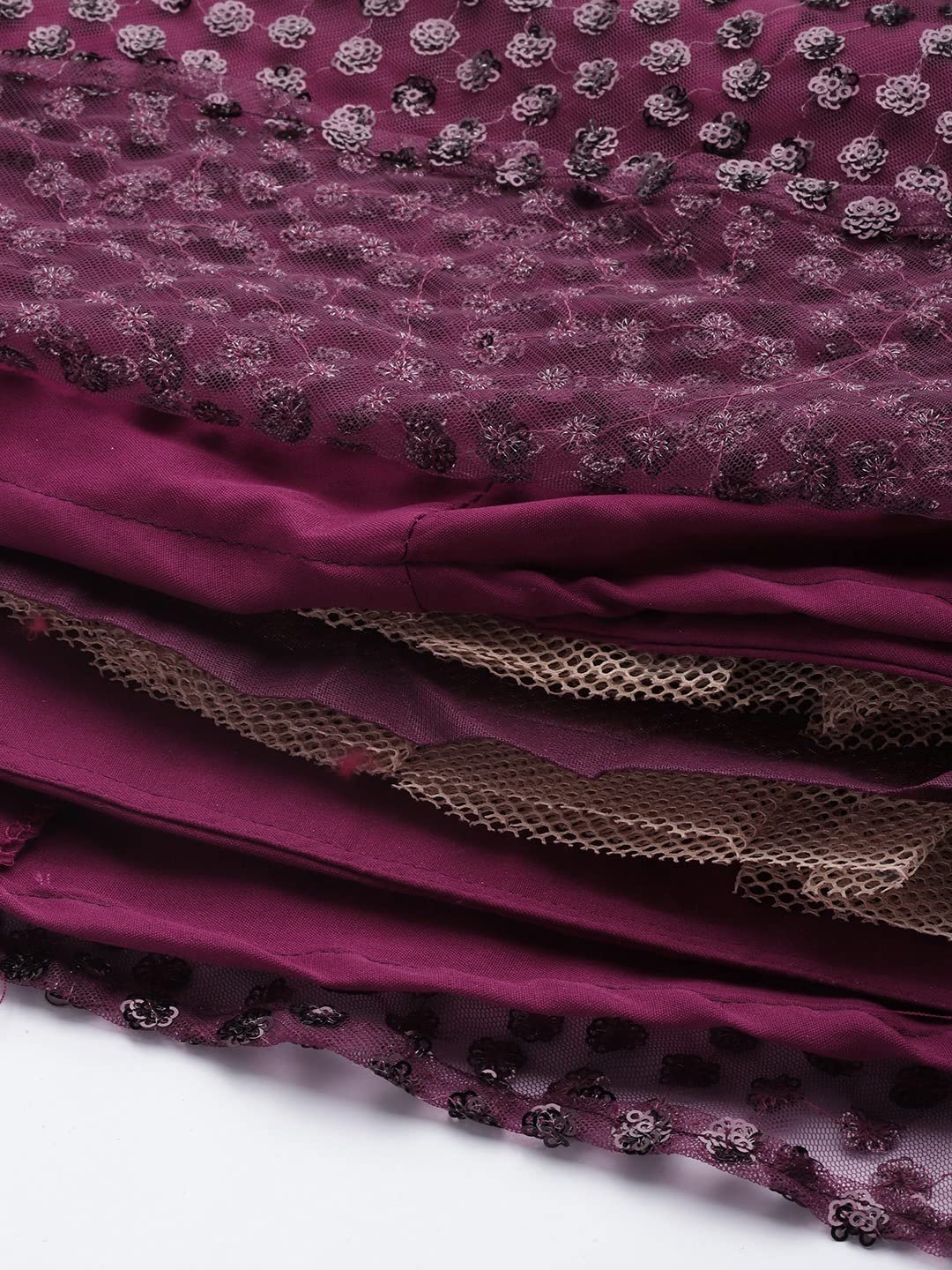 Zeel Clothing Women's Soft Net Sequins Work Semi-Stitched New Lehenga Choli with Dupatta (104-Purple-Wedding-Bridal-Latest-Lehenga; Free Size)