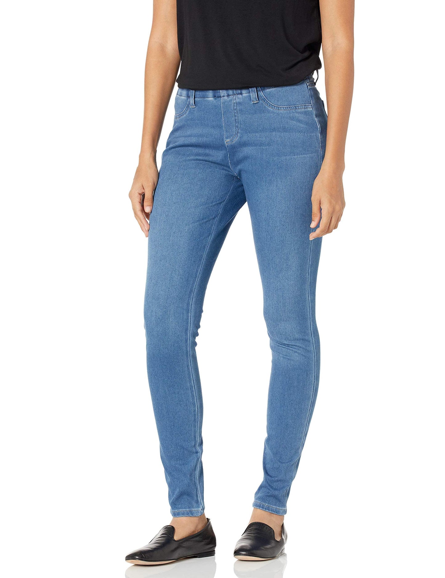 Amazon Essentials Women's Pull-On Knit Jegging (Available in Plus Size), Light Wash, Large