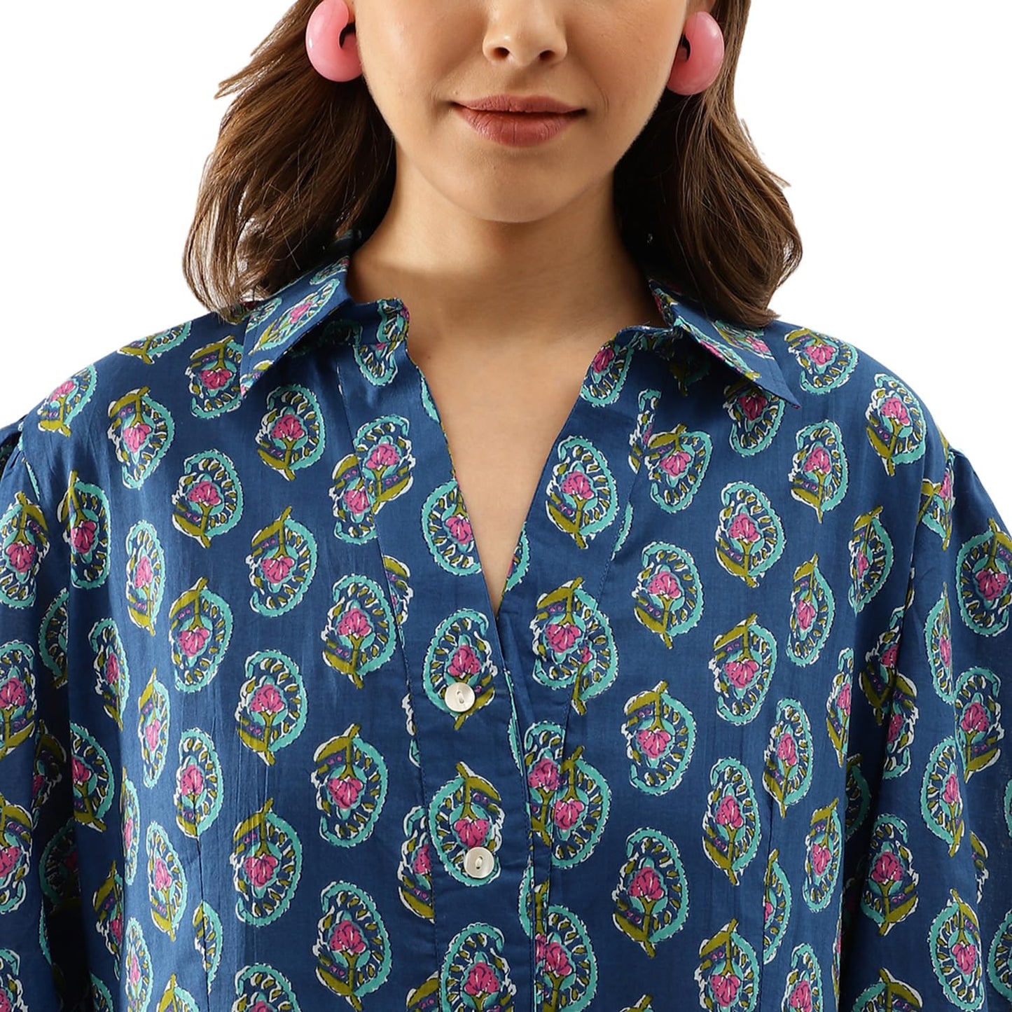 Divena Women's Cotton Fit and Flare Midi Dress (Model_Number#1.Value_Blue