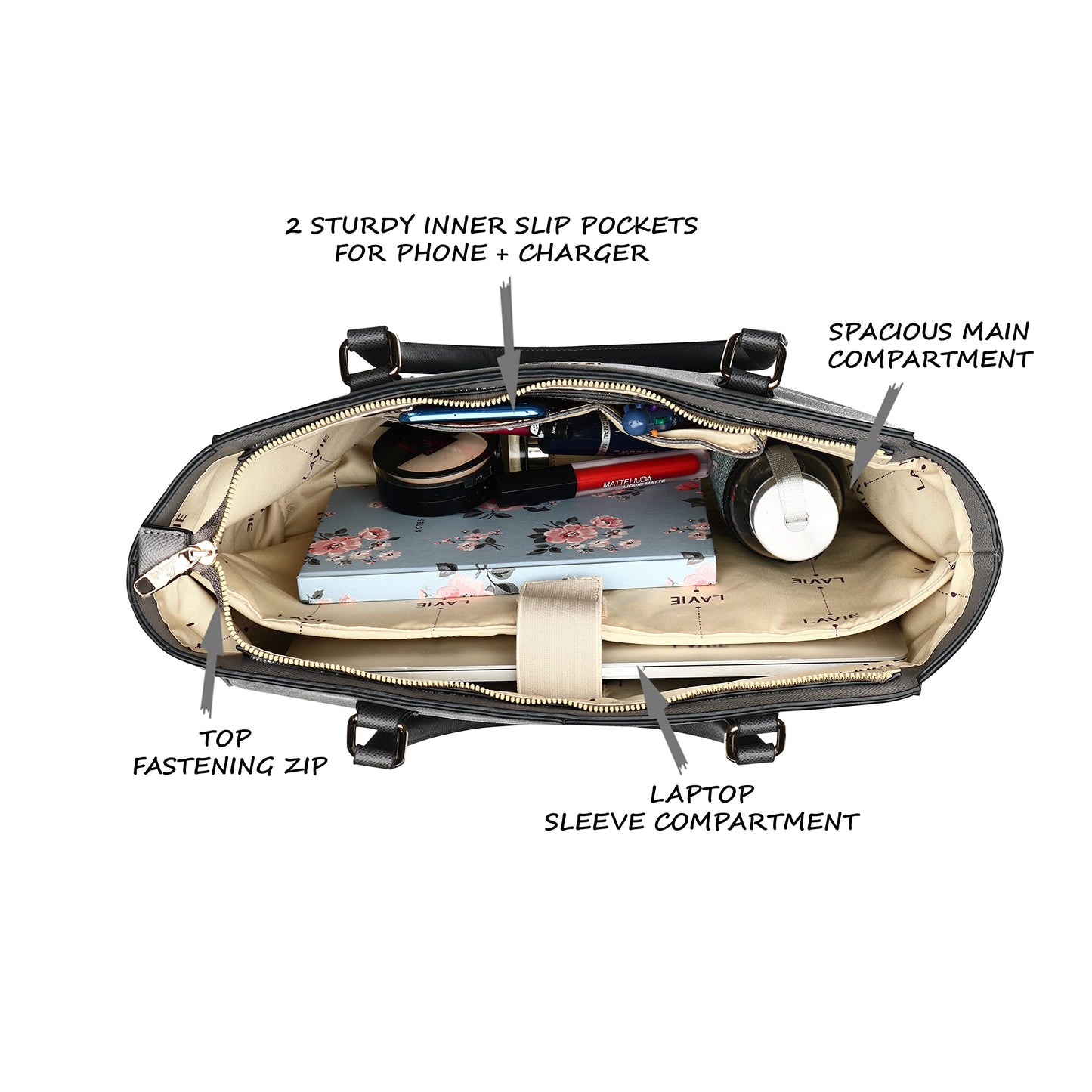 Lavie Tonal Kaley Tote For Women (Lt.Grey)