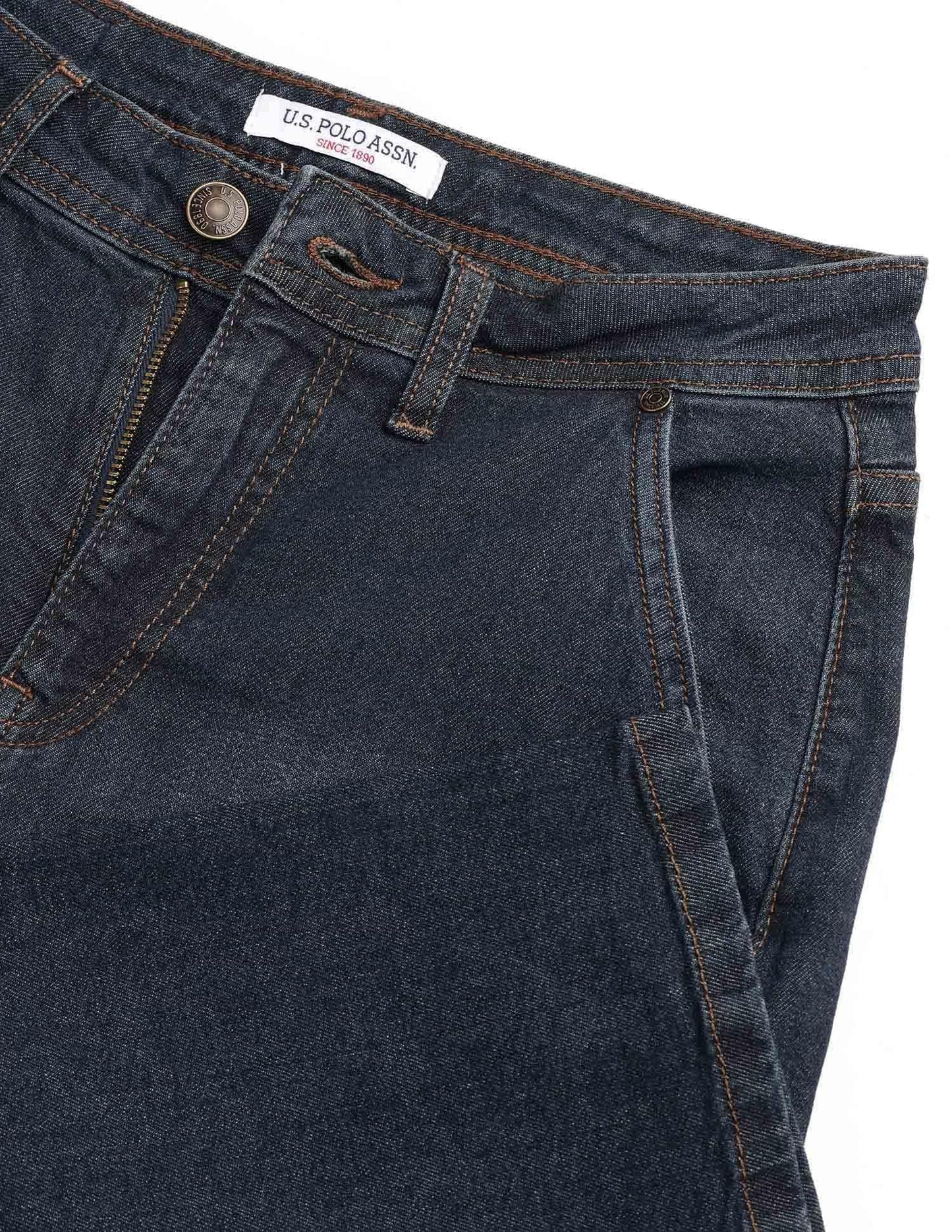 U.S. POLO ASSN. High Rise Straight Fit Jeans (UWSS25JEN317_Blue_34)