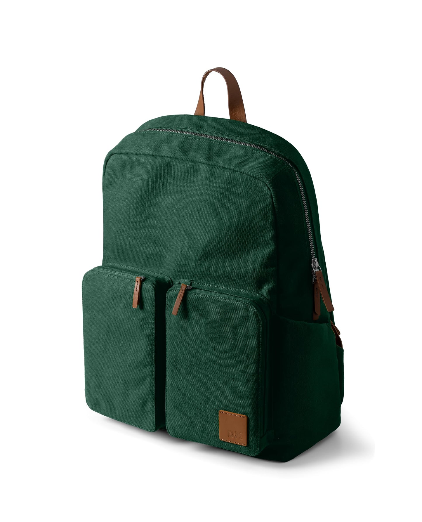 DailyObjects Forest Green Field Backpack| Casual Laptop Bag with Luggage Sleeve | Unisex Travel Backpack | Made of Durable Canvas Material | Zippered Compartments with Pockets