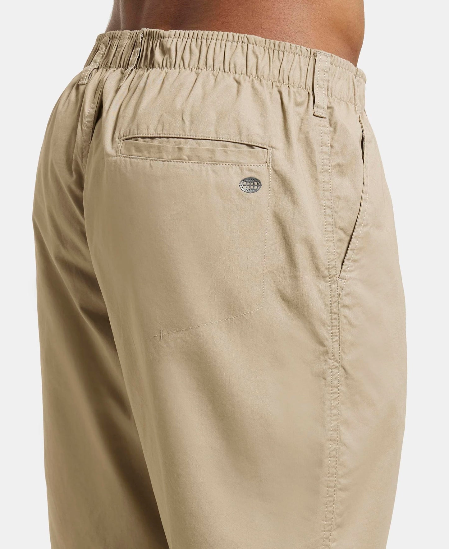 Jockey Men's Straight Fit Shorts (1203_Khaki_Large)